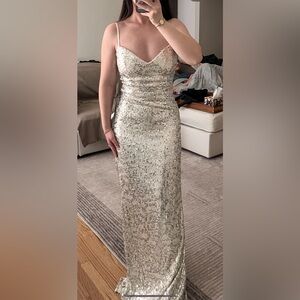 Silver Sequin Gown